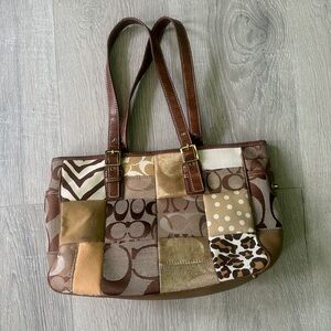 Patchwork Brown Tote Bag